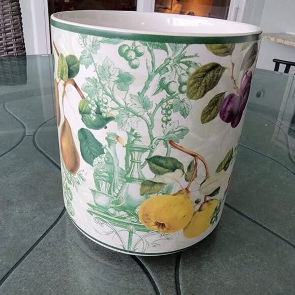 Certified International 6" x 5.5" Ceramic Cache Pot- Fruit Design by P. Gladding - Picture 1 of 4